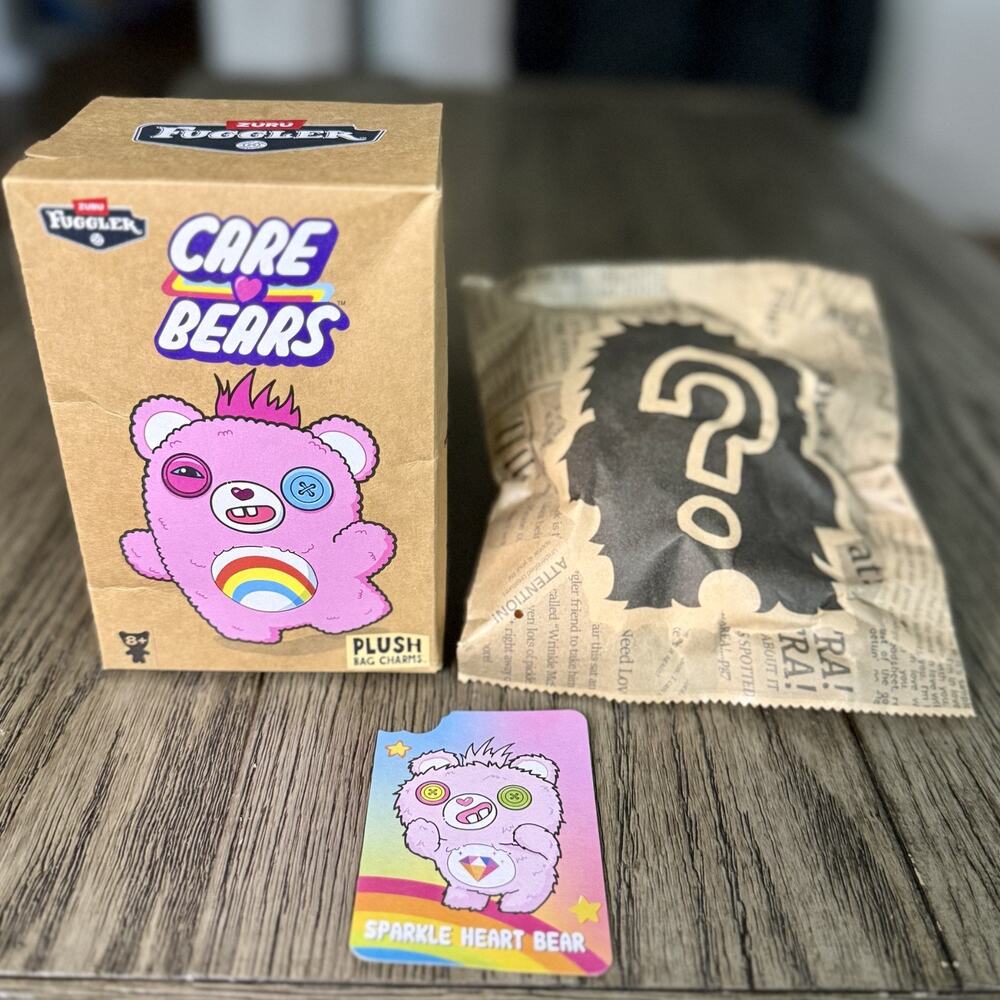 SUPER RARE Fuggler Care Bears Plush Keyring Funny Ugly Monster Pre-Release New
